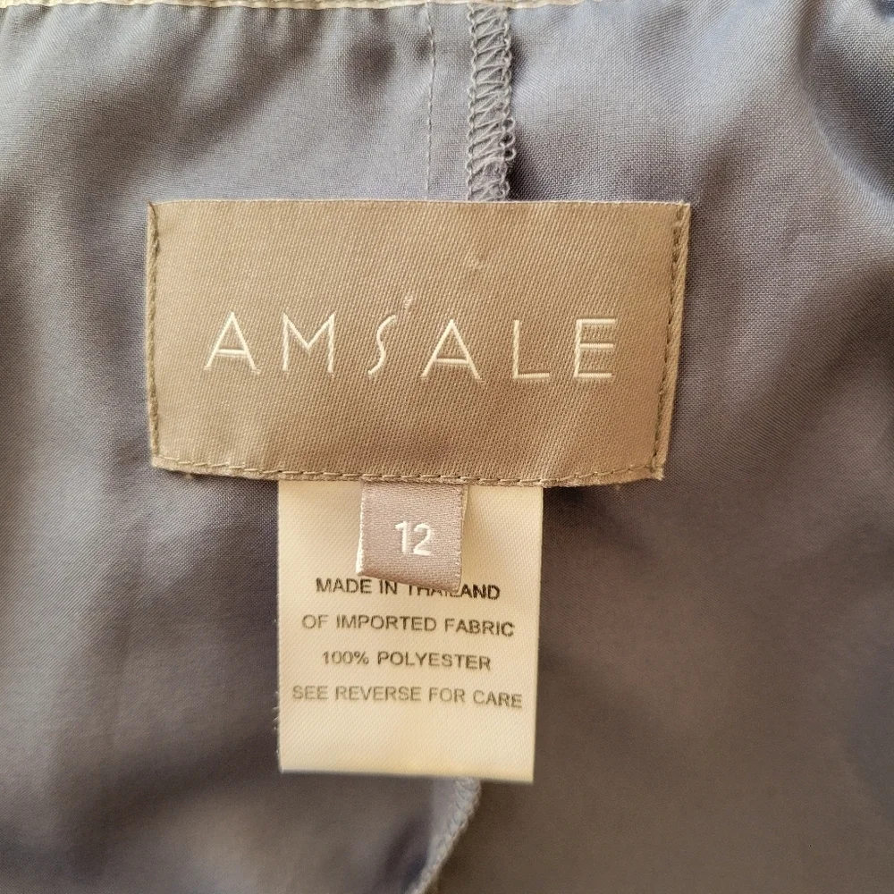 Amsale‎ Smoky Blue Cutout Long Chiffon Gown Size 12 - Picture 5 of 5